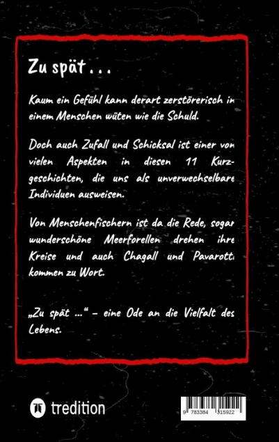 Cover: Zu spät . . .