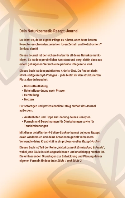 Cover: Naturkosmetik Entwicklung &amp; Praxis / Naturkosmetik Rezept Journal