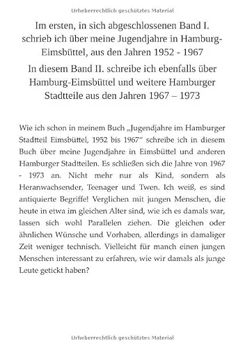 Cover: Jugendjahre in Hamburg–Eimsbüttel und anderen Hamburger Stadtteilen