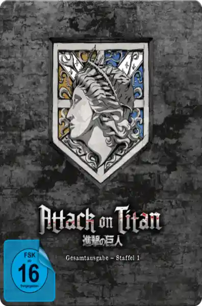 Cover: Attack on Titan - 1. Staffel - Gesamtausgabe - Blu-ray-Box (4 Blu-rays) Steelbook