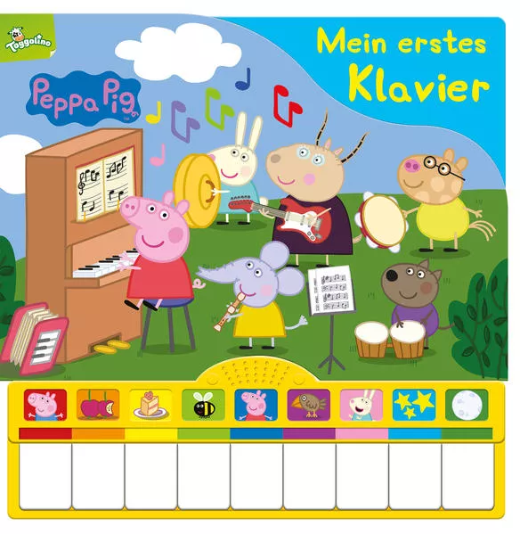 Cover: Peppa Pig: Mein erstes Klavier - Kinderbuch mit Klaviertastatur, 9 Kinderlieder, Vor- und Nachspielfunktion - Pappbilderbuch ab 3 Jahren
