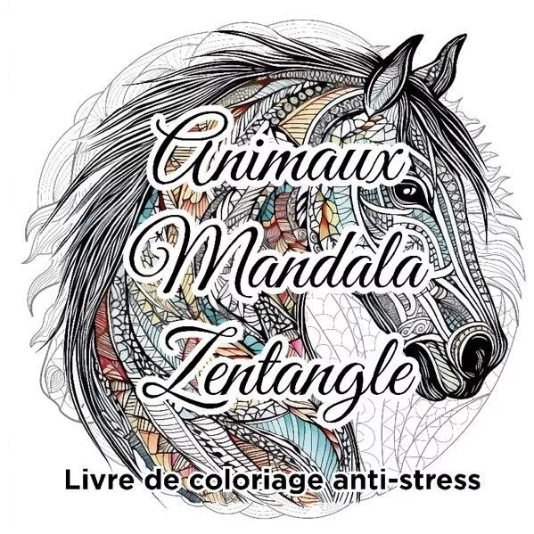 Cover: Animaux Mandala Zentangle Livre de coloriage anti-stress