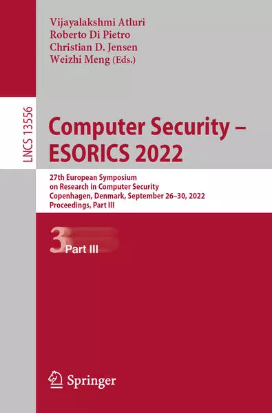 Cover: Computer Security – ESORICS 2022