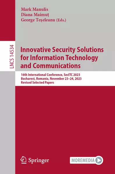 Innovative Security Solutions for Information Technology and Communications</a>