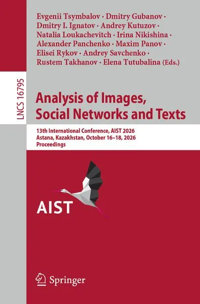 Cover: Analysis of Images, Social Networks and Texts