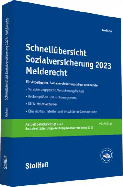 Cover: Schnellübersicht Sozialversicherung 2023 Melderecht