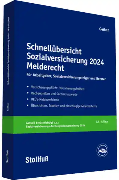 Cover: Schnellübersicht Sozialversicherung 2024 Melderecht