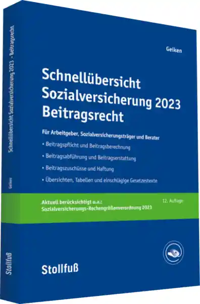 Cover: Schnellübersicht Sozialversicherung 2023 Beitragsrecht