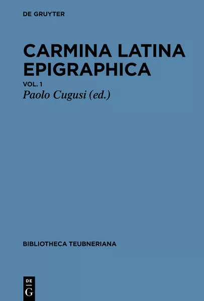 Cover: Carmina Latina Epigraphica, 1