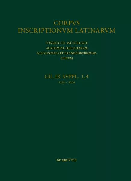 Corpus inscriptionum Latinarum. Inscriptiones Calabriae Apuliae Samnii... / Sabini</a>