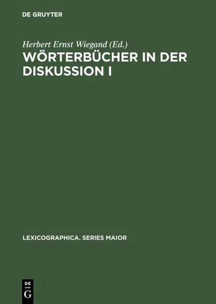 Cover: Wörterbücher in der Diskussion I