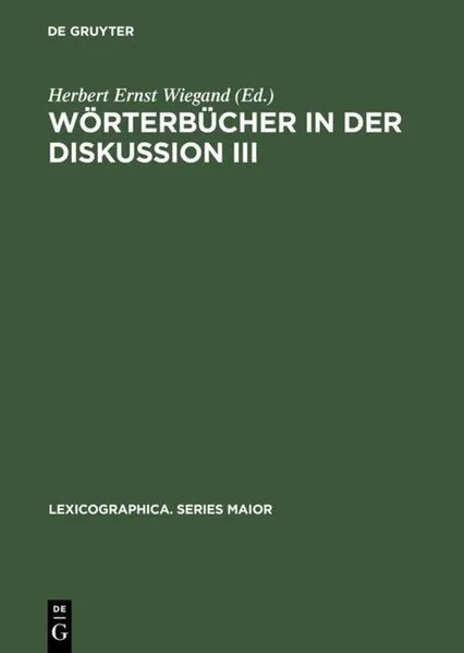 Cover: Wörterbücher in der Diskussion III