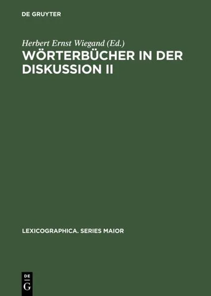 Cover: Wörterbücher in der Diskussion II