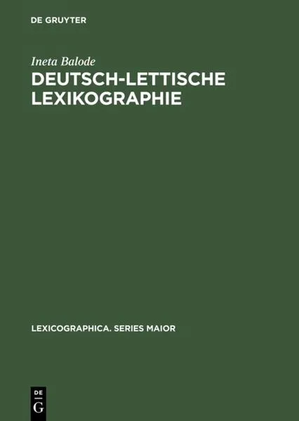 Cover: Deutsch-lettische Lexikographie