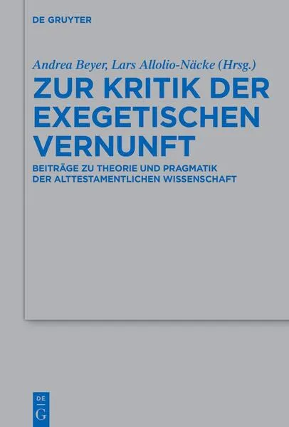 Cover: Zur Kritik der exegetischen Vernunft