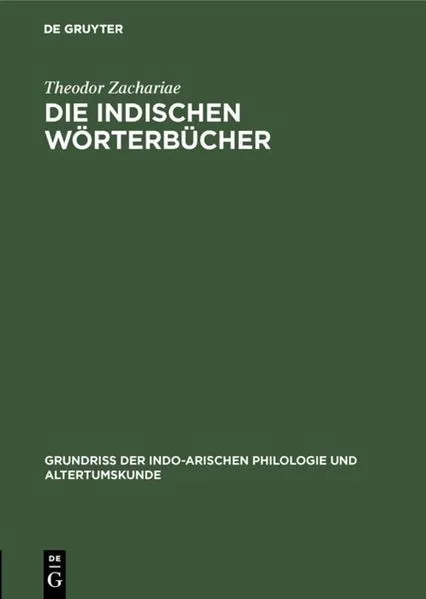 Die indischen Wörterbücher