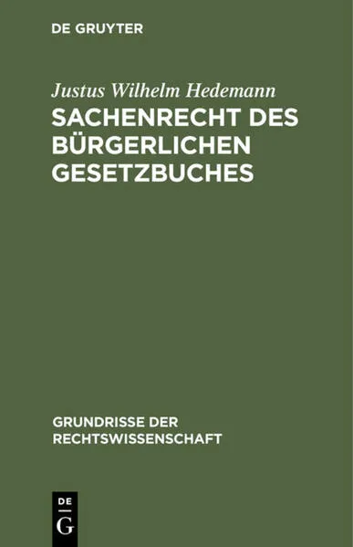 Sachenrecht des Bürgerlichen Gesetzbuches