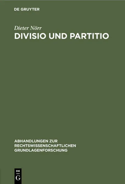 Cover: Divisio und Partitio