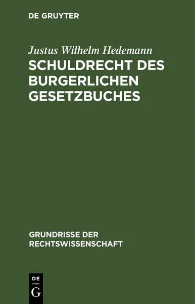 Schuldrecht des Burgerlichen Gesetzbuches