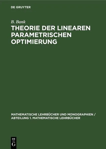 Cover: Theorie der linearen parametrischen Optimierung
