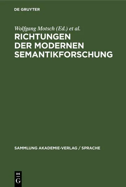 Cover: Richtungen der modernen Semantikforschung