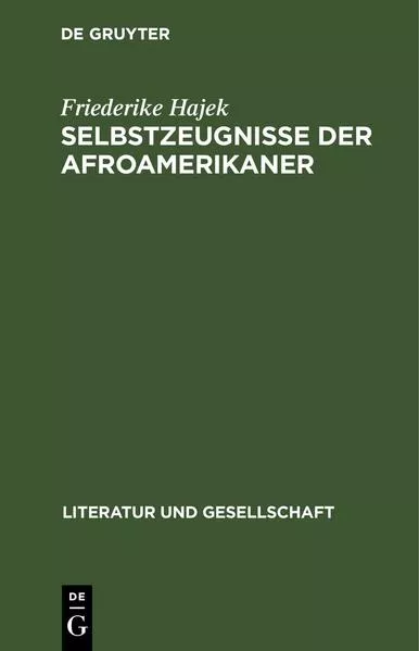 Cover: Selbstzeugnisse der Afroamerikaner