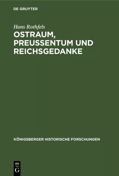 Cover: Ostraum, Preussentum und Reichsgedanke