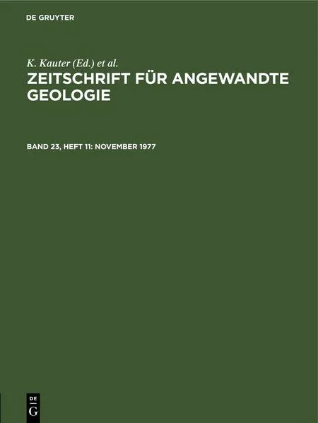 Zeitschrift für Angewandte Geologie / November 1977
