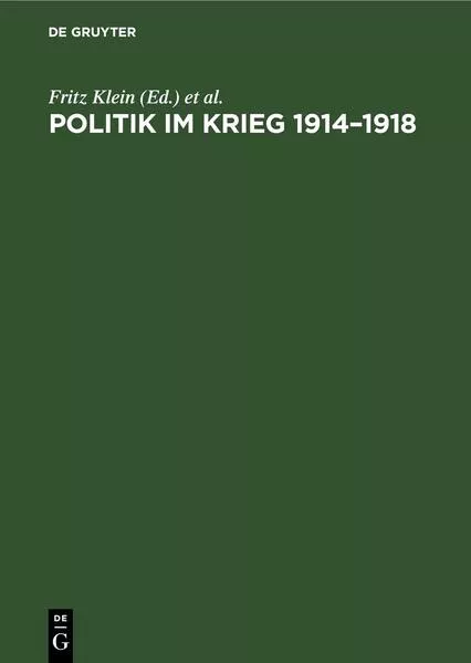Cover: Politik im Krieg 1914–1918