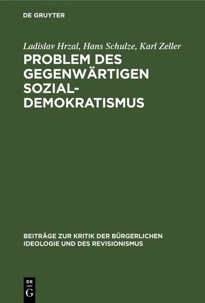 Cover: Problem des gegenwärtigen Sozial-Demokratismus
