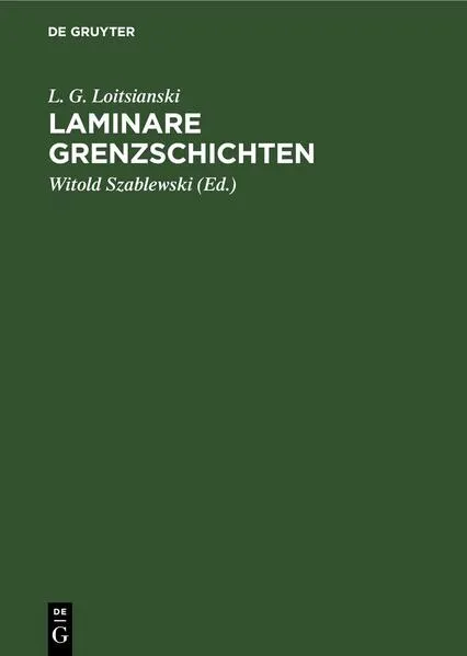 Cover: Laminare Grenzschichten
