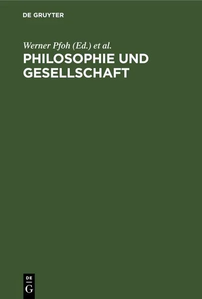 Cover: Philosophie und Gesellschaft
