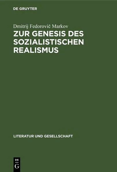 Cover: Zur Genesis des sozialistischen Realismus