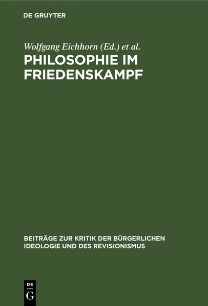 Cover: Philosophie im Friedenskampf