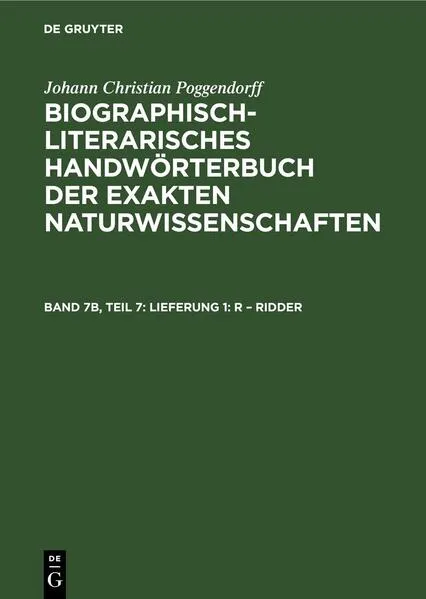Cover: Lieferung 1: R – Ridder