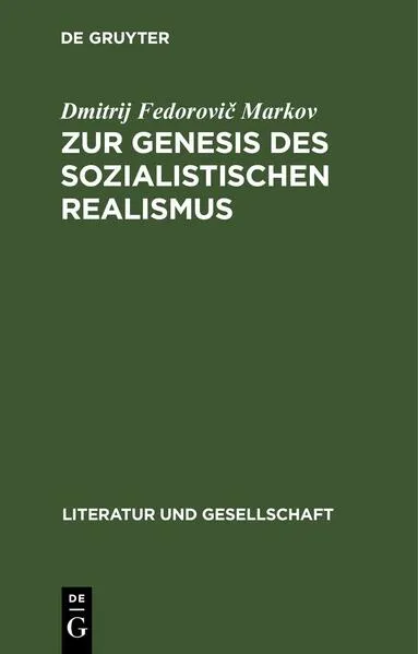 Cover: Zur Genesis des sozialistischen Realismus
