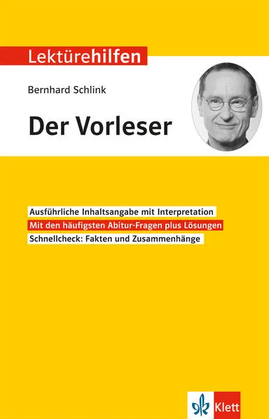 Cover: Klett Lektürehilfen Bernhard Schlink, Der Vorleser