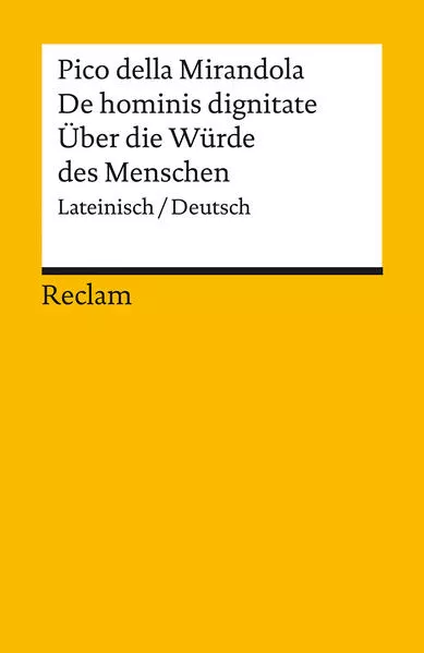 Cover: De hominis dignitate / Über die Würde des Menschen