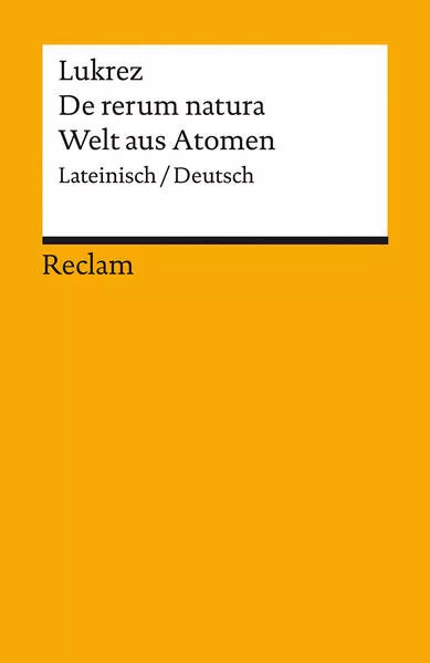 Cover: De rerum natura / Welt aus Atomen