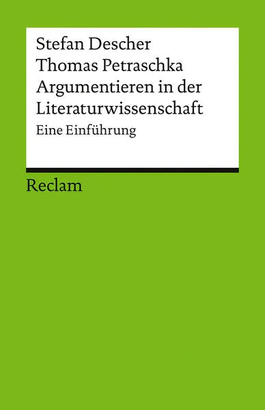 Cover: Argumentieren in der Literaturwissenschaft. Eine Einführung