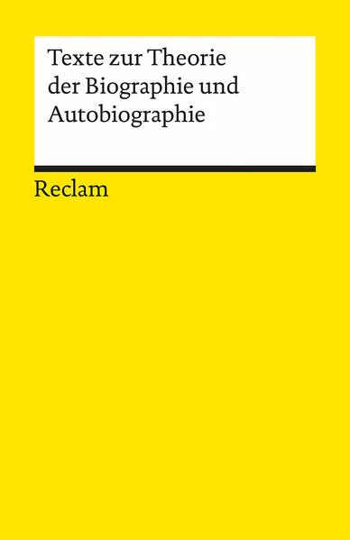 Cover: Texte zur Theorie der Biographie und Autobiographie