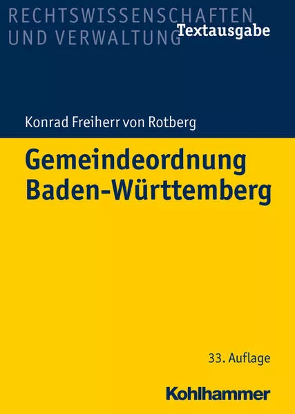 Cover: Gemeindeordnung Baden-Württemberg
