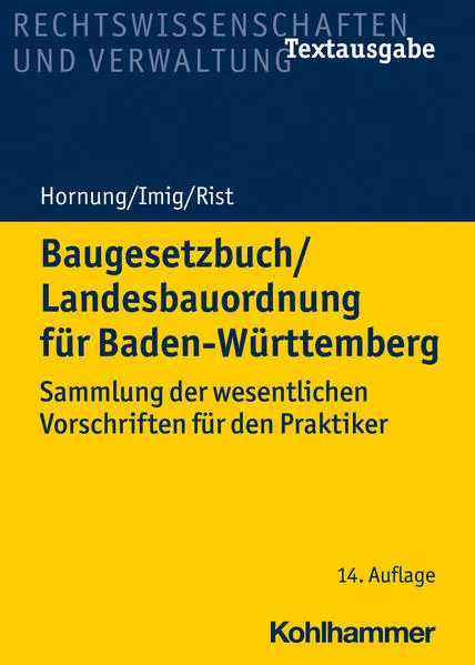 Cover: Baugesetzbuch/Landesbauordnung für Baden-Württemberg