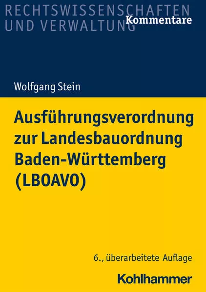 Cover: Ausführungsverordnung zur Landesbauordnung Baden-Württemberg (LBOAVO)