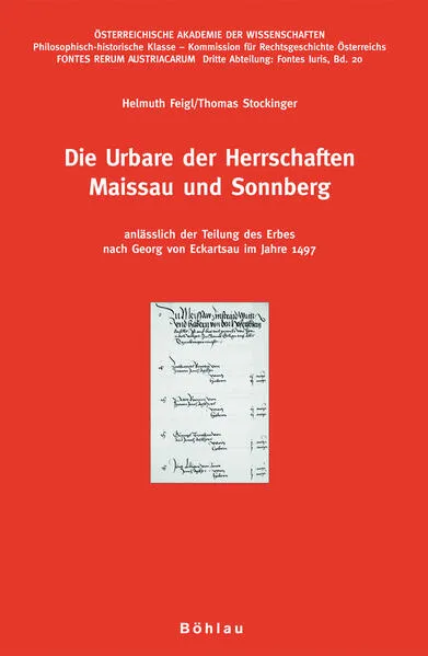 Die Urbare der Herrschaften Maissau und Sonnberg