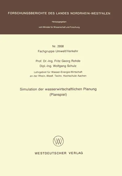 Cover: Simulation der wasserwirtschaftlichen Planung (Planspiel)