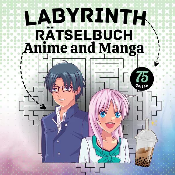 Cover: Labyrinth Rätselbuch Anime und Manga für Teenager, Kinder und Erwachsene Beschäftigungsbuch Aktivitätsbuch