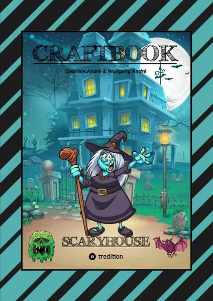 CRAFTBOOK - LUSTIGE AUSMALMOTIVE - BASTELANLEITUNG - MAGISCHES LICHT - GESPENSTER - HEXEN - SPUKHÄUSER - KNIFFLIGE RÄTSEL UND AUFGABEN