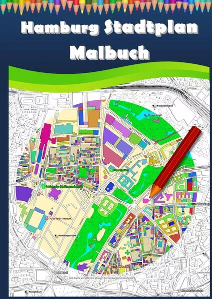 Cover: Hamburg Stadtplan Malbuch