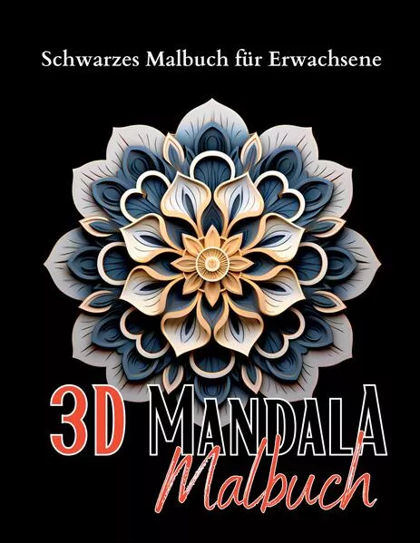 Cover: Schwarzes „3D Malbuch für Erwachsene“.